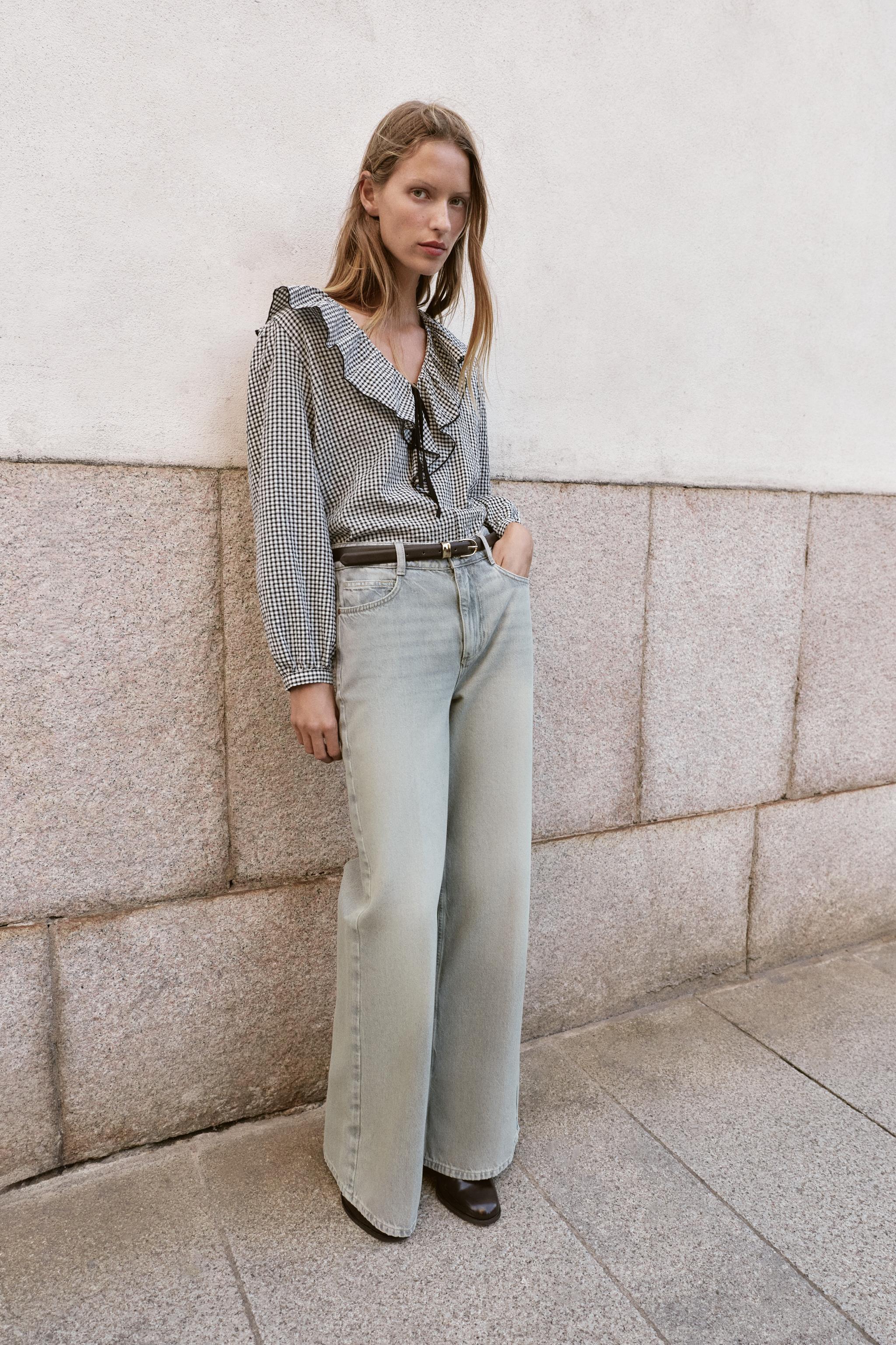 Z1975 HIGH-WAISTED WIDE LEG BELTED JEANS